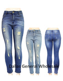 Bulk Buy Trendy Distress Denim Skinny Jeans Wholesale