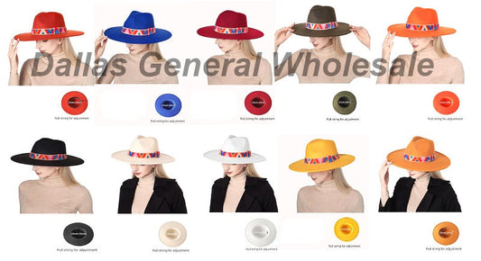 Bulk Buy Ladies Suede Wide Brim Fedora Hats Wholesale
