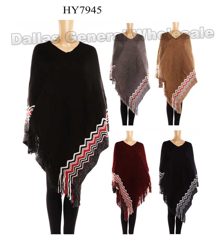 Ladies Fashion Sweater Ponchos Wholesale