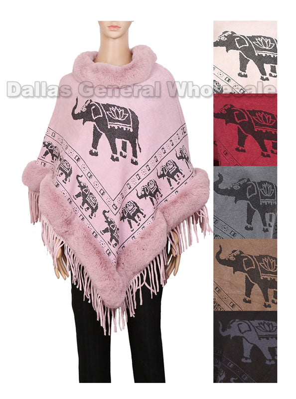 Trendy Elephant Sweater Ponchos Wholesale