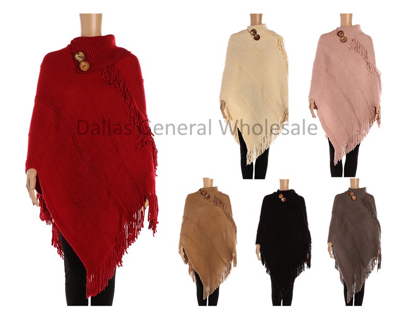 Bulk Buy Ladies Cute Turtle Neck Sweater Ponchos Wholesale