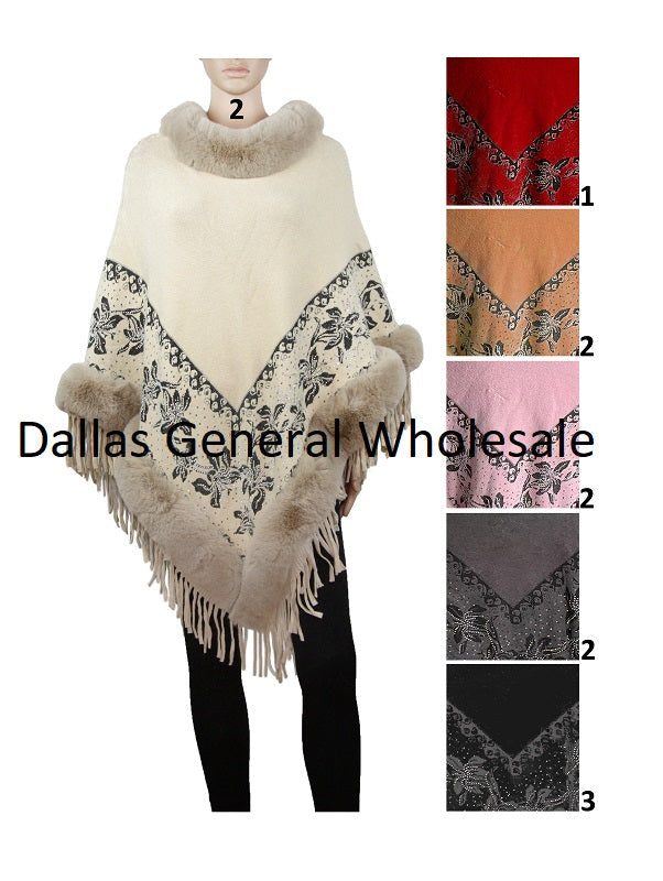 Bulk Buy Trendy Winter Bling Bling Sweater Ponchos Wholesale