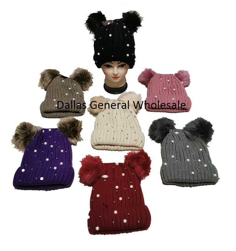 Ladies Pom Pom Winter Beanie Hats Wholesale