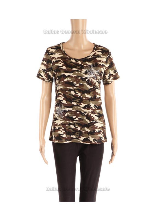 Bulk Buy Laides Casual Camouflage T-Shirts Wholesale