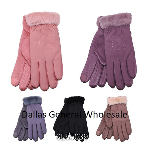 Bulk Buy Ladies Fashion Fur Cuff Gloves Wholesale
