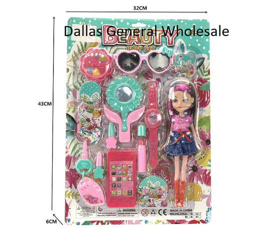 Bulk Buy Cardboard Display Beauty Set w/ Doll Wholesale