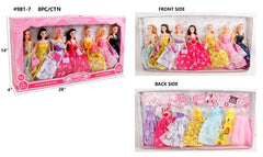 14 PC Princess Dolls Play Set Wholesale With Extra Dresses