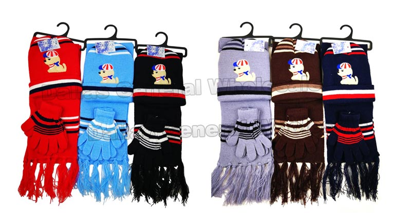 Little Boys Beanie Gloves Scarf Set Wholesale