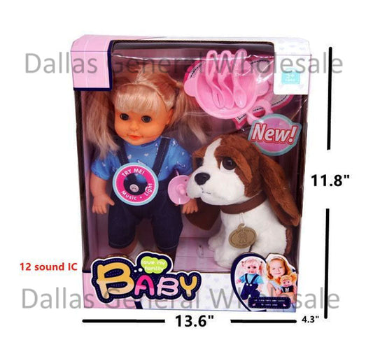 Bulk Buy B/O Toy Singing Doll with Puppy Set Wholesale