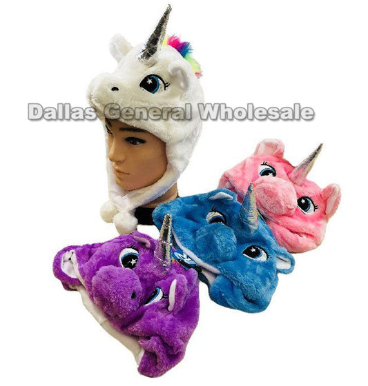 Bulk Buy Little Girls Unicorn Fuzzy Toboggan Hats Wholesale
