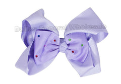 Studded Ribbon Hair Bows Wholesale