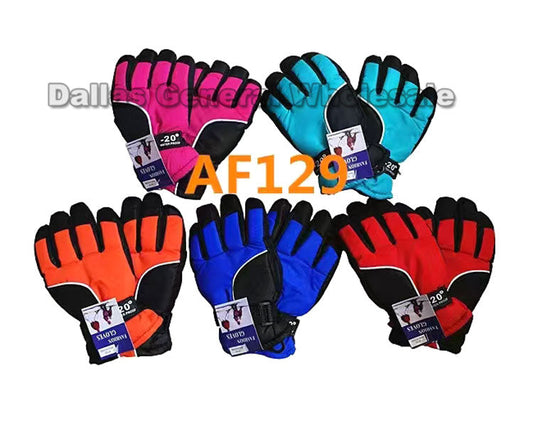 24 Pairs Men's Assorted Fuzzy Interior Gripper Winter Gloves - Fuzzy Gloves  - at 