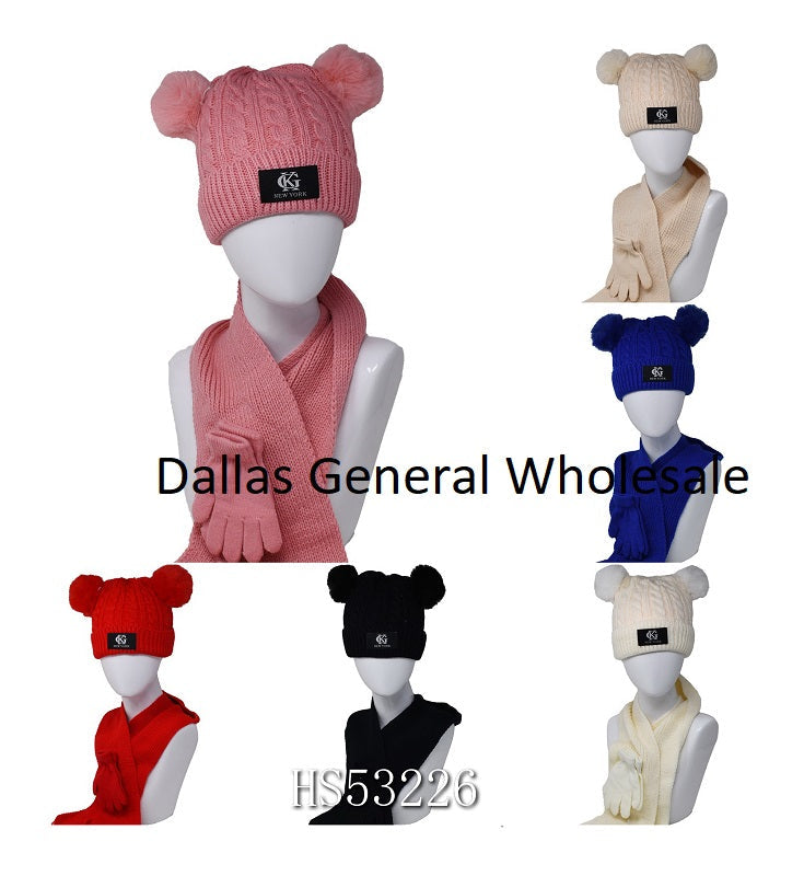 Girls Winter Hats, Gloves and Scarf Set Wholesale MOQ -12 pcs