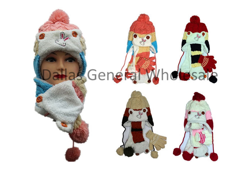 Girls Winter Toboggan, Gloves and Scarf Set Wholesale