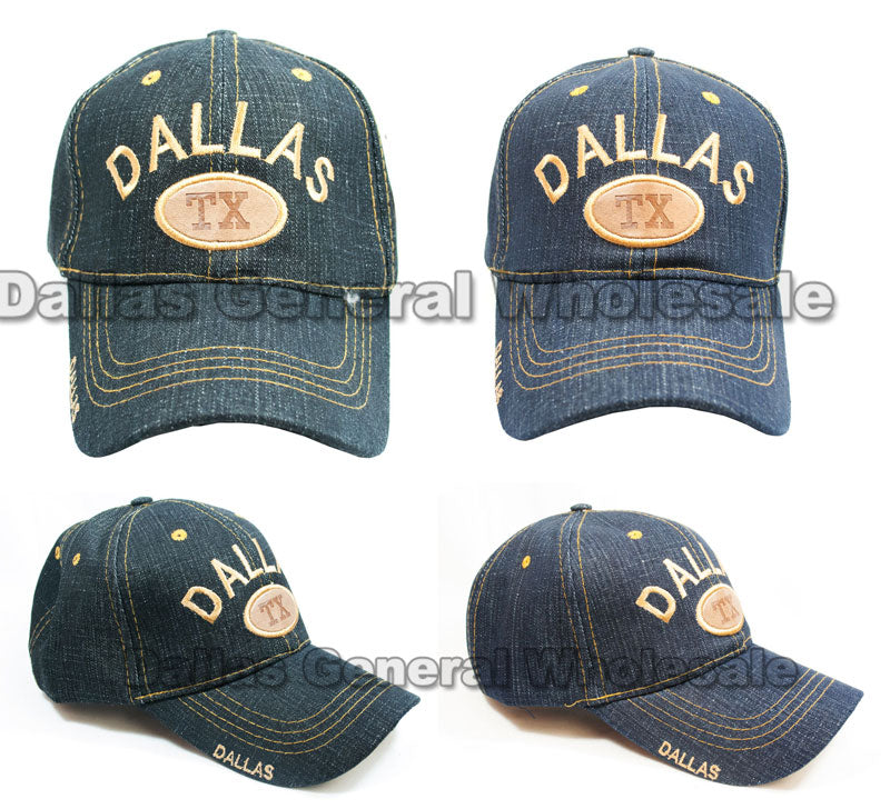 "DALLAS" Casual Denim Baseball Caps Wholesale MOQ 6