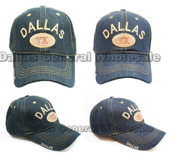 "DALLAS" Casual Denim Baseball Caps Wholesale MOQ 6