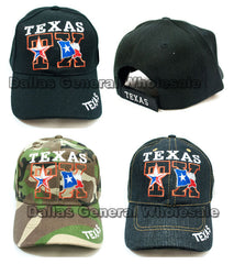 Casual Baseball Caps Wholesale "Texas" Design MOQ 12