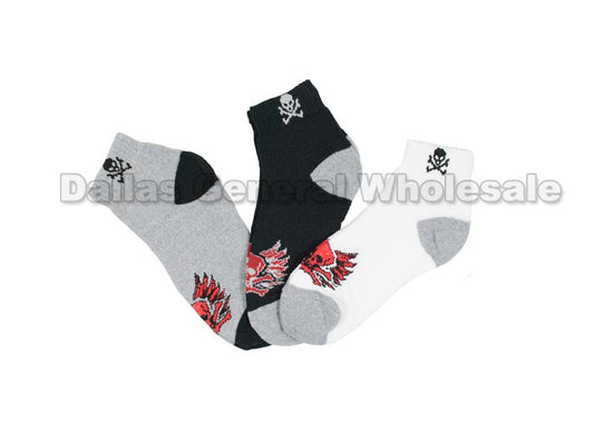 Bulk Buy Casual Ankle Skull Design Socks Wholesale