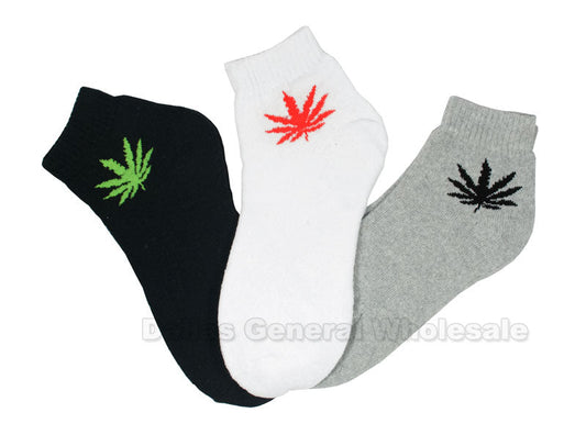 Wholesale Men's Marijuana Ankle Socks - Assorted