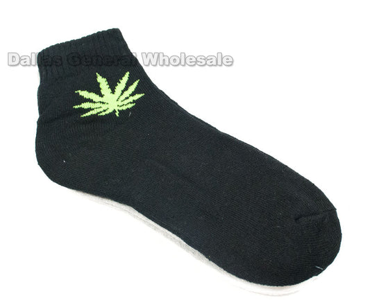 Wholesale Men's Marijuana Ankle Socks - Assorted