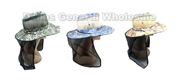 Mesh Digital Camouflage Bucket Hats with Vented Neck Cover