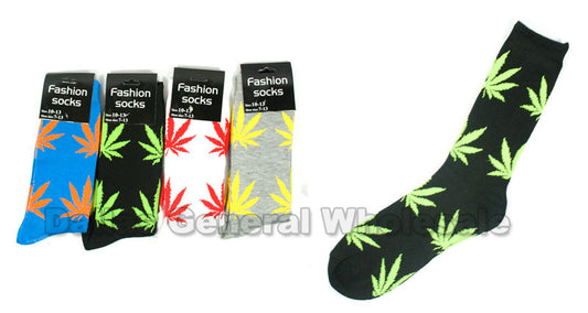 Marijuana Printed Cotton Funky Dress Socks | Assorted