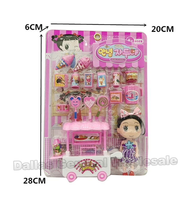 Bulk Buy 18 PC Toy Ice Cream Cart Play Sets Wholesale