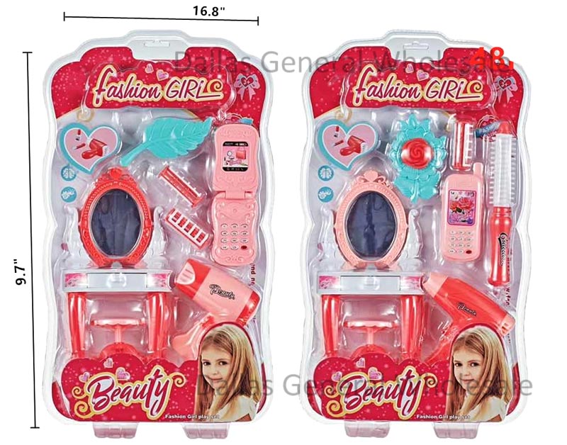 8PC Girls Toy Beauty Accessory Play Set Wholesale MOQ 12