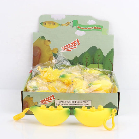 Bulk Buy Fidget Banana Popping Toy Keychains Wholesale