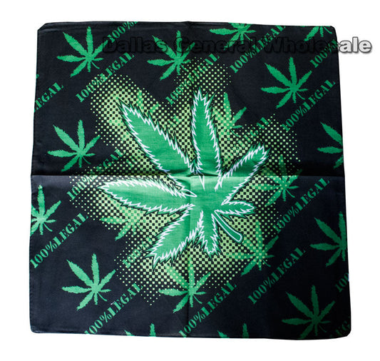 Marijuana Leaf Printed Bandannas Wholesale