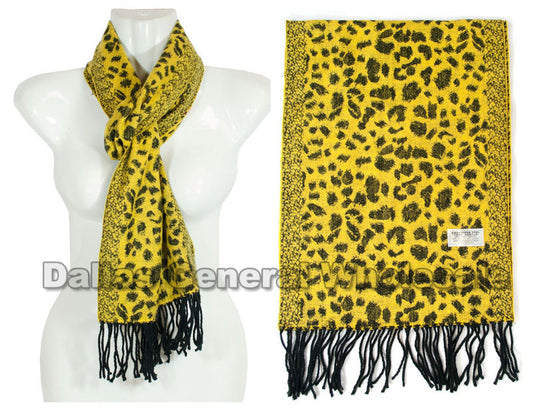 Cheetah Printed Women's Cashmere Feel Scarf- Sold By Dozen