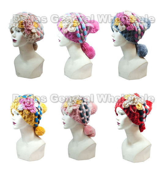 Bulk Buy Girls Winter Fashion Knitted Hats Wholesale