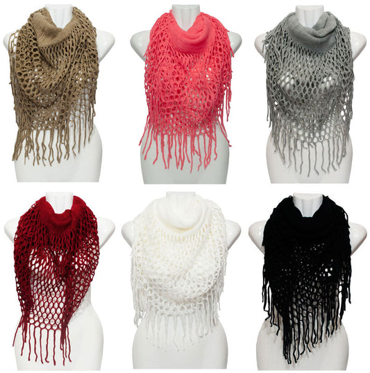 Bulk Buy Ladies Winter Fashion Knitted 2-in-1 Infinity Scarf Wholesale
