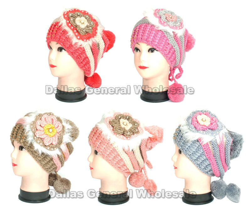 Bulk Buy Girls Winter Fashion Beanie Caps Wholesale