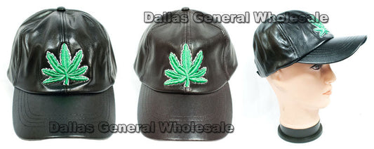 Men Casual Leather Marijuana Caps Wholesale