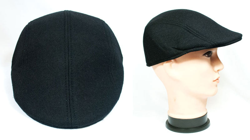 Men's Black Color Wool Dress Newsboy Caps Wholesale