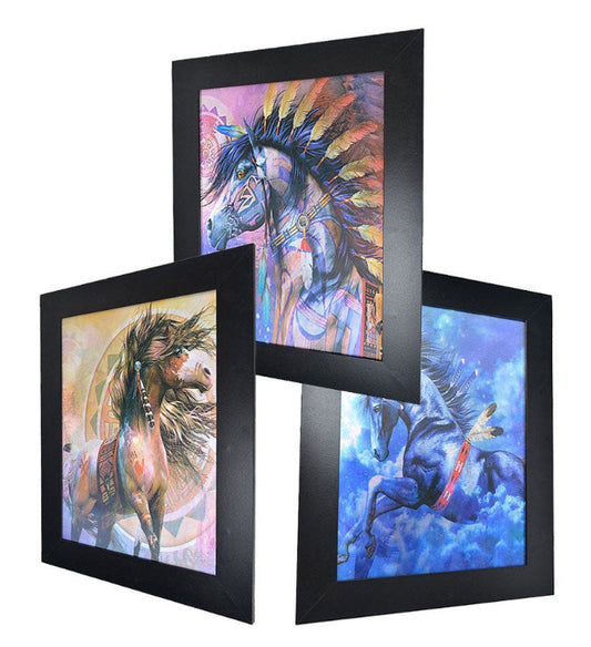 Bulk Buy 3D Picture Frame of Native Indians Inspired Horses Wholesale