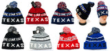 Wholesale Winter Knitted Beanie Cap with Texas Print