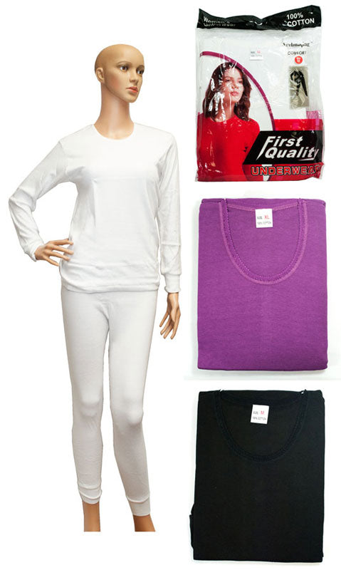 Bulk Buy Ladies Thermal 2 Pieces Long John Set Wholesale