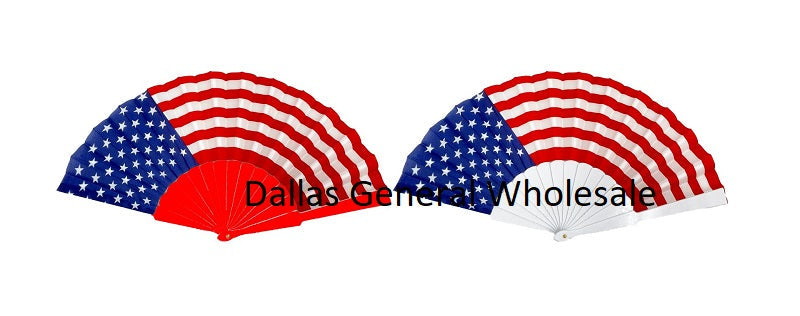 USA Flag Printed Hand Held Folding Fans