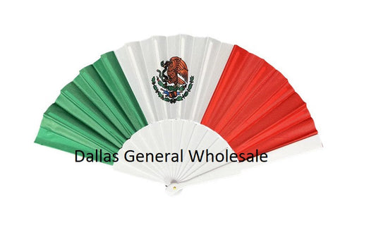 Mexico Flag printed Hand Held Folding Fans