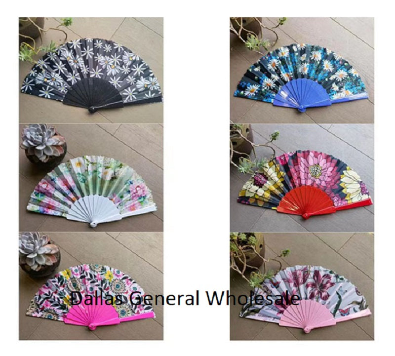 Bulk Buy Novelty Floral Hand Held Fans Wholesale