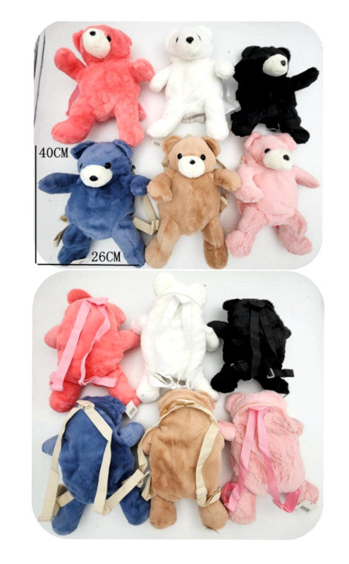 Bulk Buy Girls Adorable Fluffy Bear Backpacks Wholesale