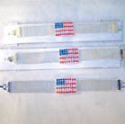 Wholesale American Flag Jewel Bracelets with Silver Band - Patriotic and Stylish Accessories for All-American Fashion MOQ 12