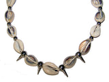 Wholesale COW SHELL NECKLACE / CHOKER WITH SILVER SPIKES (Sold by the piece or dozen) - * CLOSEOUT NOW ONLY .50 CENTS EA