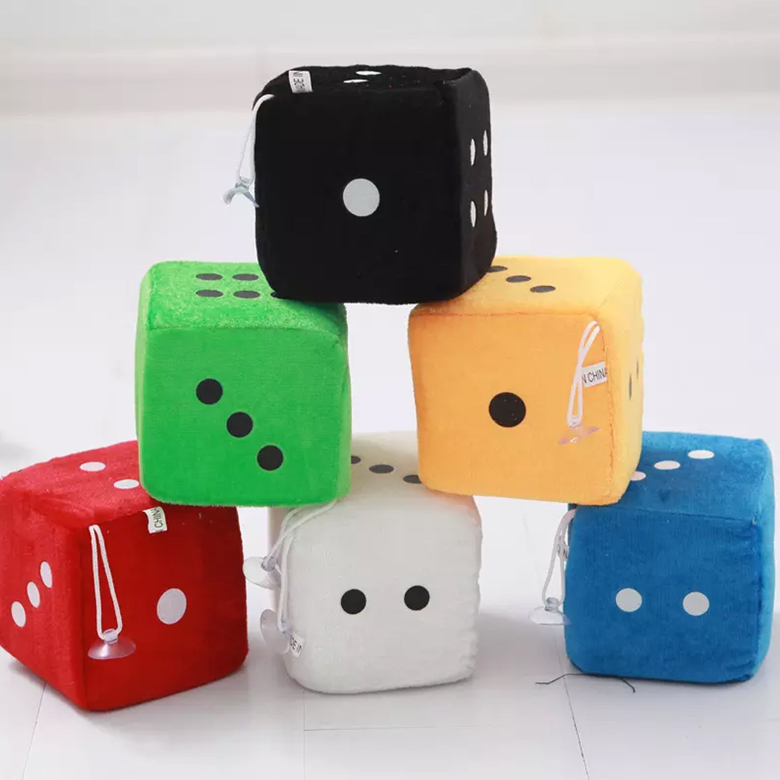 Add Some Fun and Flair with Assorted Window/Car Hanging Dice Plush Fuzzy Toy