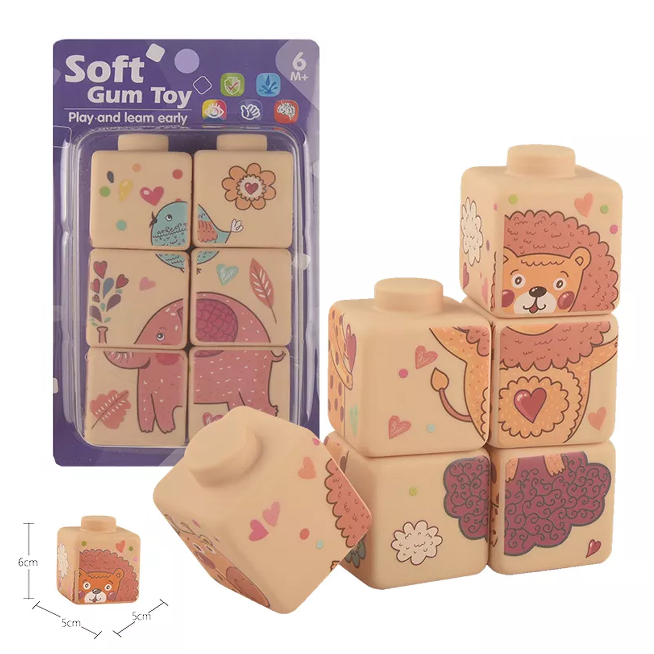Cartoon Pattern Soft Puzzle Blocks - Fun and Educational Toys for Toddlers and Preschoolers