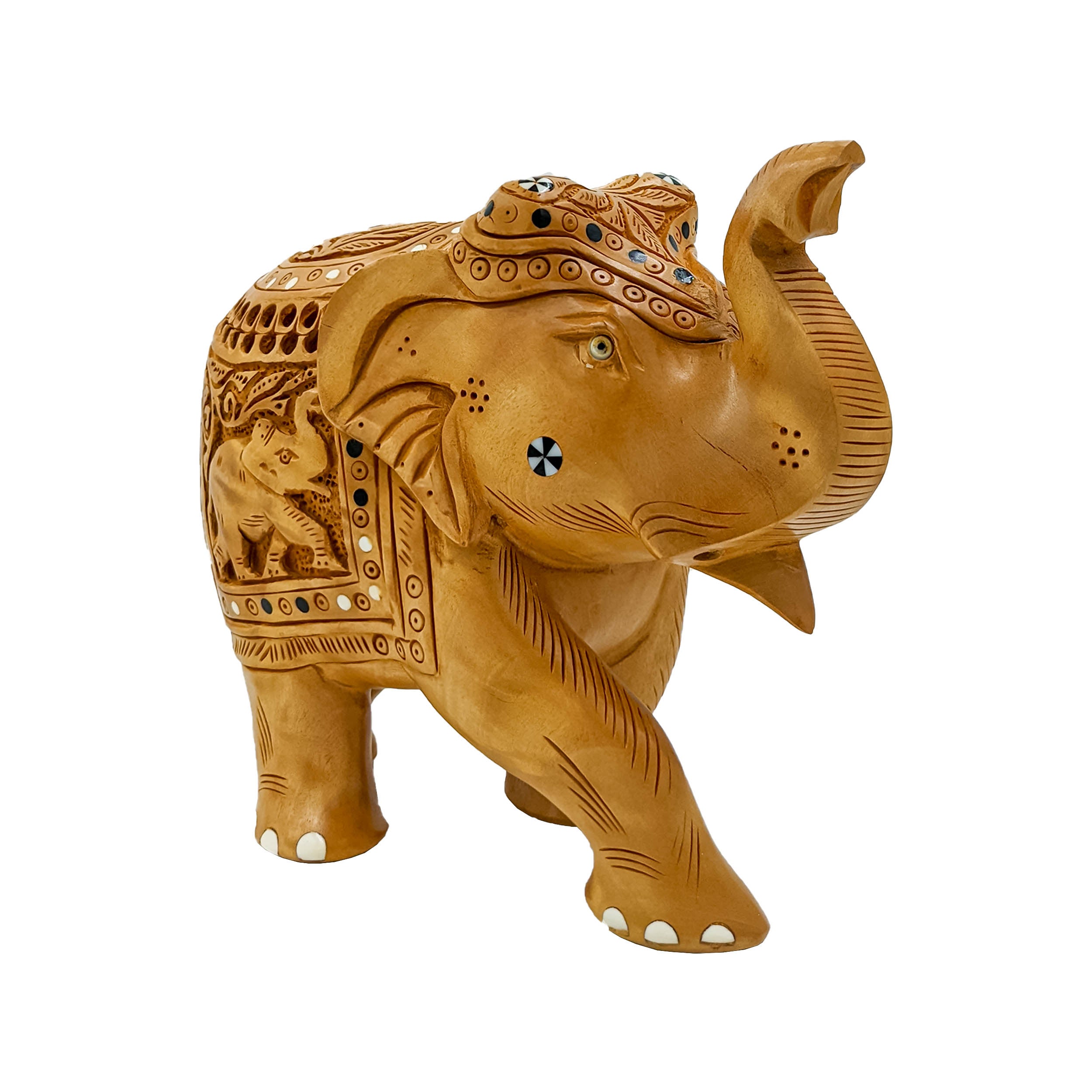 Wooden Handcrafted Jaali Elephant Statue