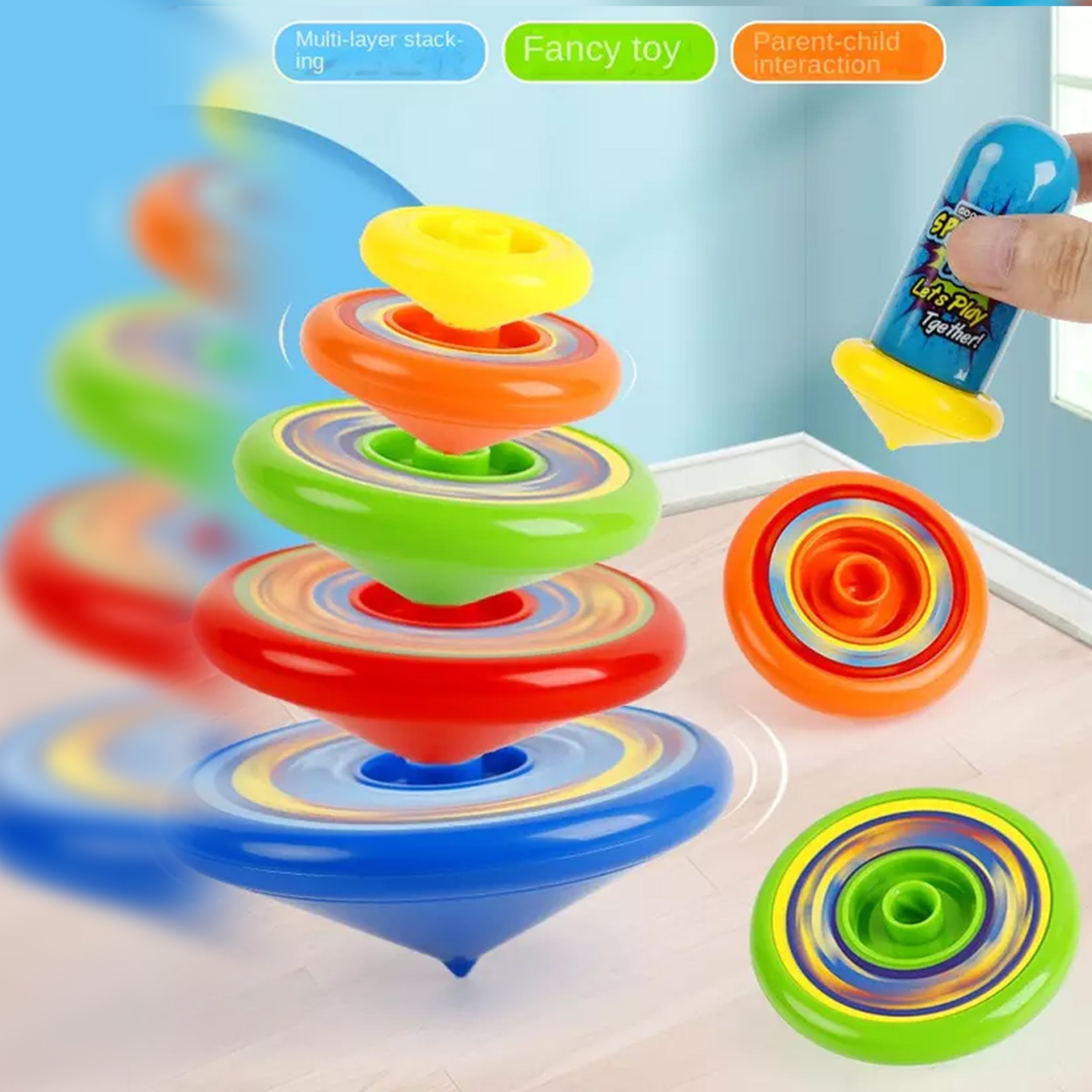 Children's Spinning Stack Gyro Funny Toy - Whirling Stacking ...