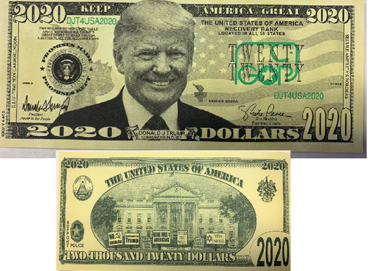 Buy DONALD TRUMP 2020 ELECTION DOLLAR FAKE MONEY BILL (Sold by the pad of 25 billsBulk Price